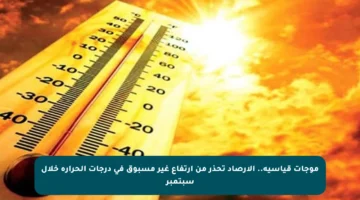 موجات قياسية.. الأرصاد تحذر من ارتفاع غير مسبوق في درجات الحرارة خلال سبتمبر